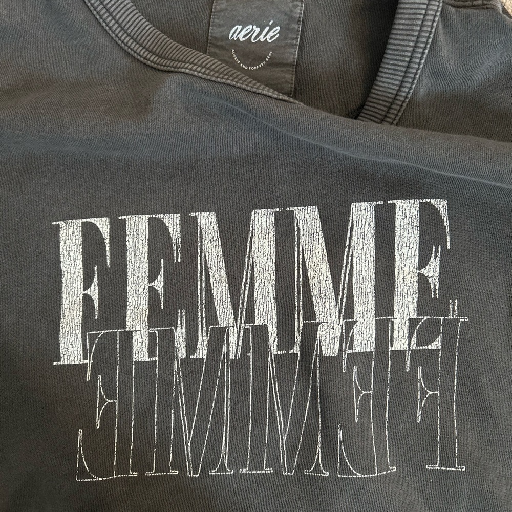 Aerie Charcoal Graphic Sweatshirt
